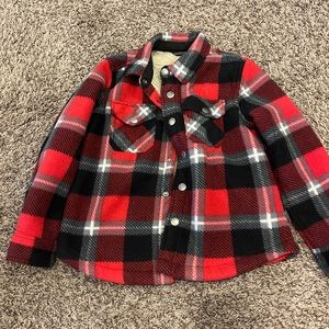 Eddie Bauer Size 4/5  Sherpa Fleece-Lined Shirt Snap Front Boys